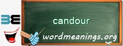 WordMeaning blackboard for candour